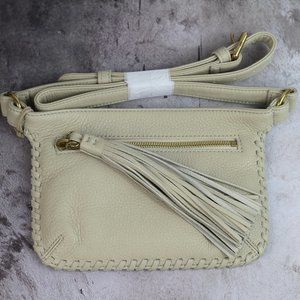 HOBO TWIG Leather Belt Bag Crossbody Oyster Beige